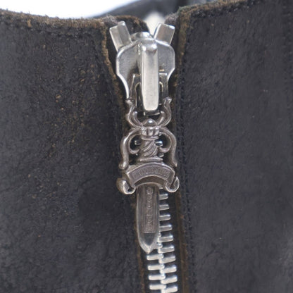 Chrome Hearts Ramones Silver Decorative Leather High Cut Sneakers Black — view 6