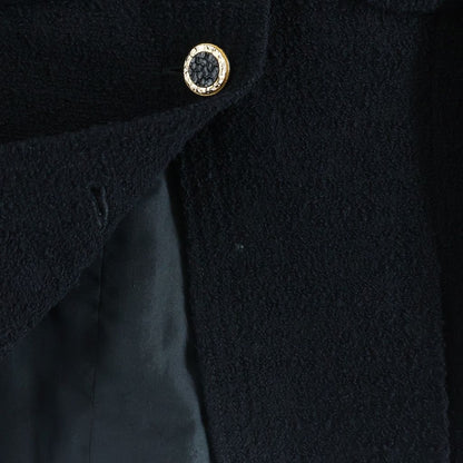 Chanel Wool Tweed Collarless Jacket Black — view 5