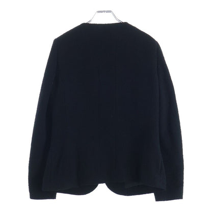 Chanel Wool Tweed Collarless Jacket Black — view 2