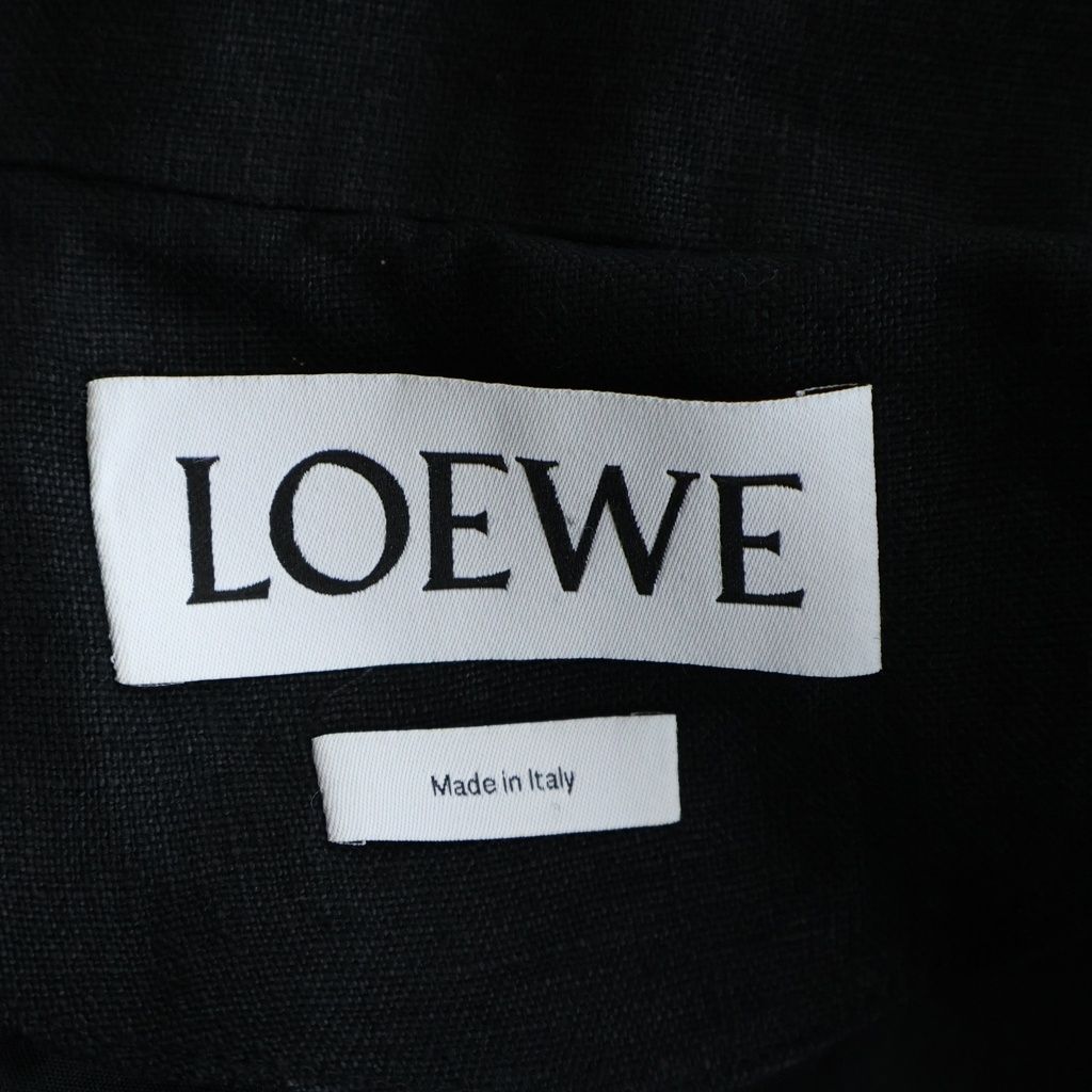 Loewe Linen Orange Belt Coat Black XS — view 7