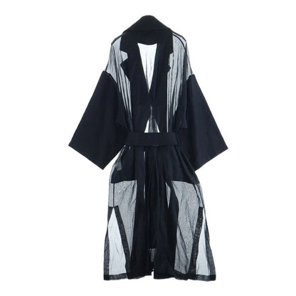 Loewe Linen Orange Belt Coat Black XS — view 2
