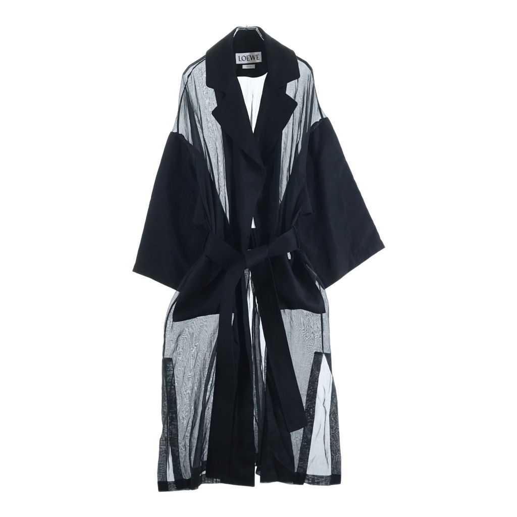 Loewe Linen Orange Belt Coat Black XS