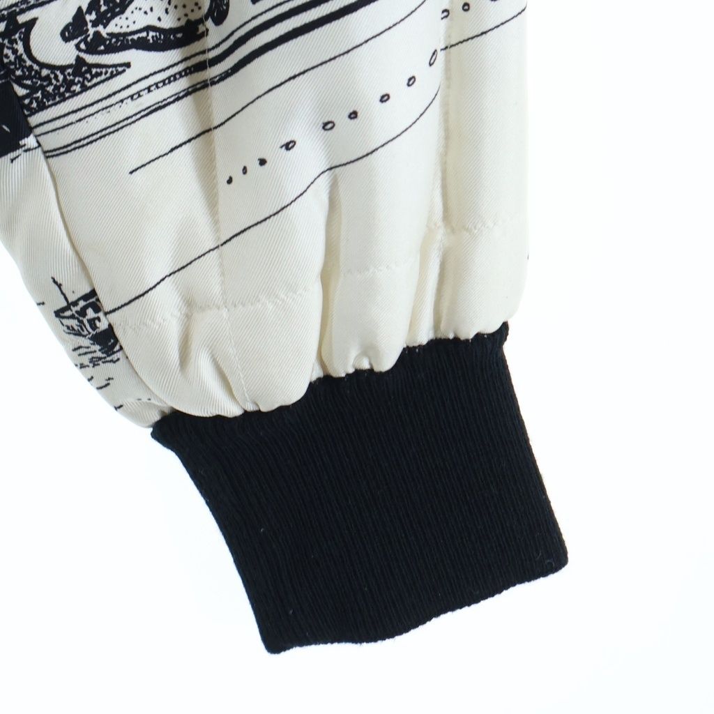 Celine Paris Monaco Landscape Pattern Reversible Jacket Zip Up White Black 38 — view 7