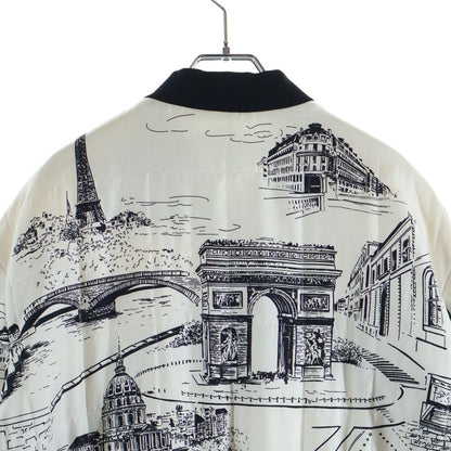 Celine Paris Monaco Landscape Pattern Reversible Jacket Zip Up White Black 38 — view 6