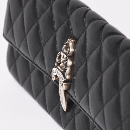 Chrome Hearts Dinner Clutch Large Dagger Matelasse Lambskin Black — view 7
