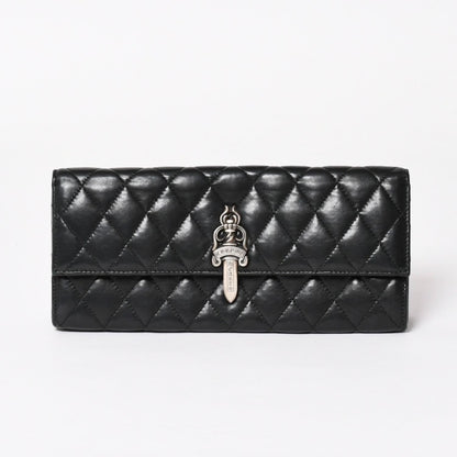 Chrome Hearts Dinner Clutch Large Dagger Matelasse Lambskin Black