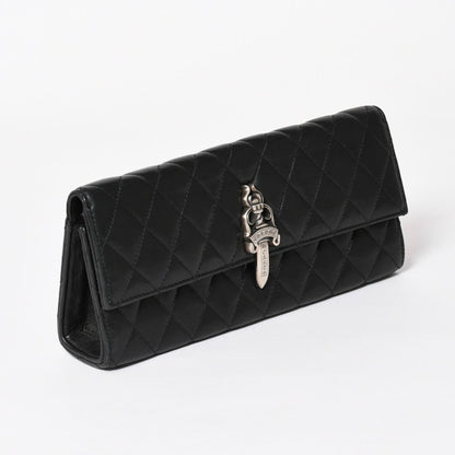 Chrome Hearts Dinner Clutch Large Dagger Matelasse Lambskin Black — view 3