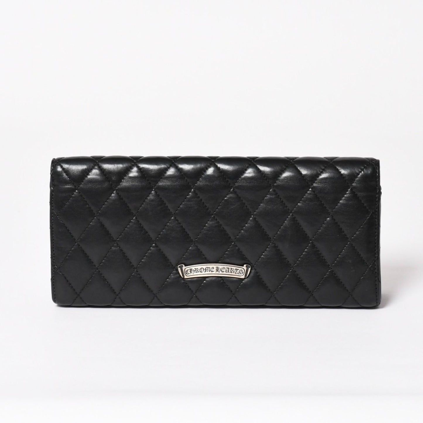 Chrome Hearts Dinner Clutch Large Dagger Matelasse Lambskin Black — view 2