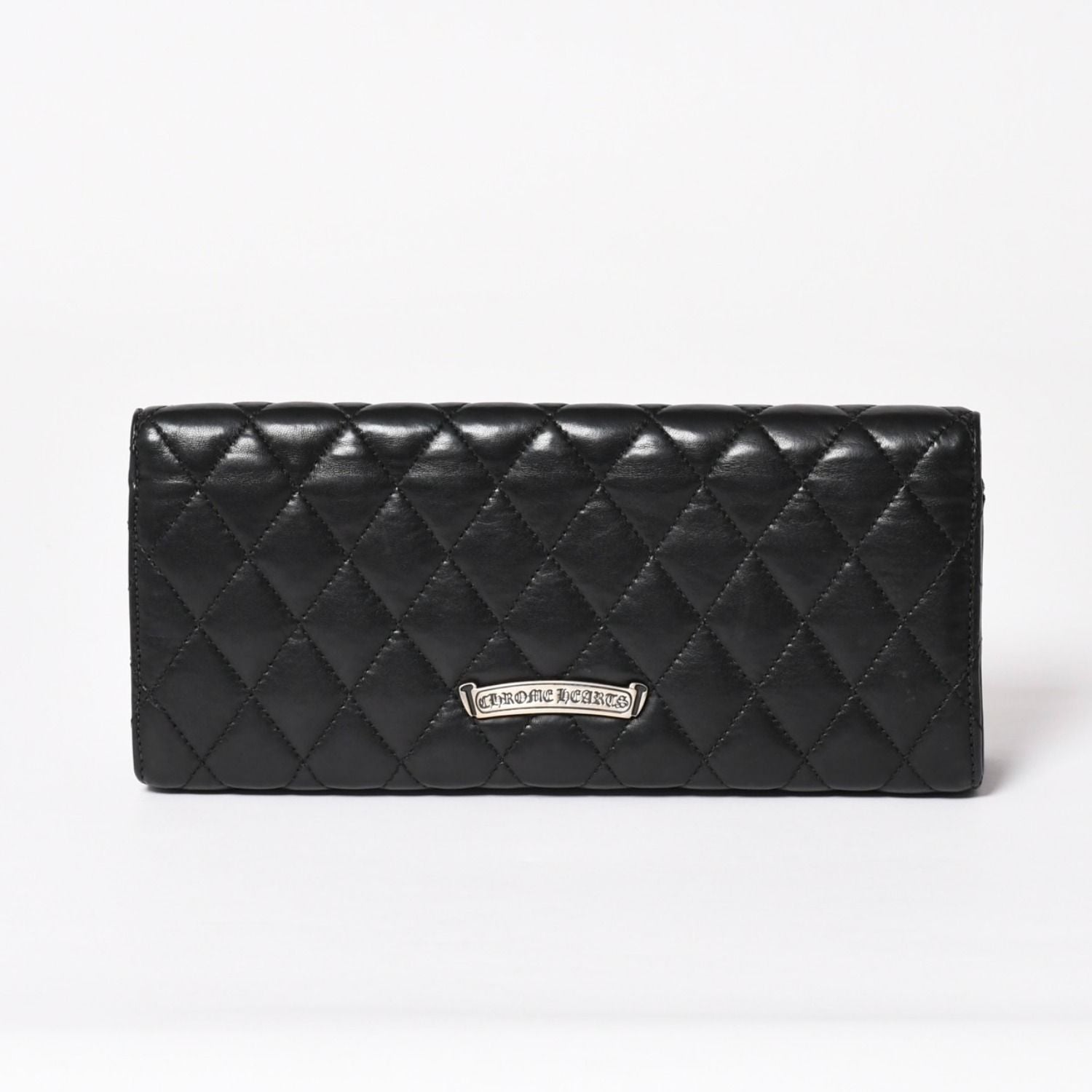 Chrome Hearts Dinner Clutch Large Dagger Matelasse Lambskin Black — view 2