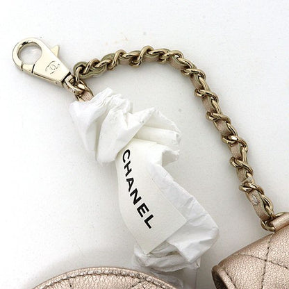 Chanel Coin Case &Airpods Years CC Logo Quilted Gold — view 4