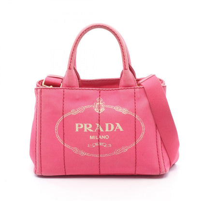 Prada Tote Bag Canapa Mini 2-Way Pink Canvas