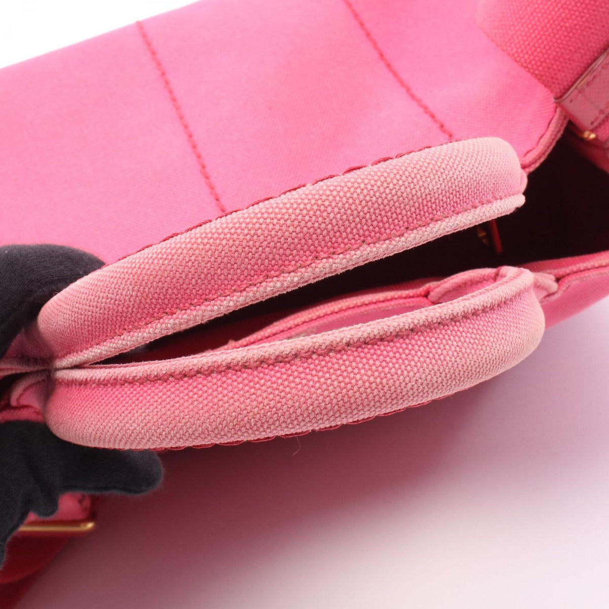 Prada Tote Bag Canapa Mini 2-Way Pink Canvas — view 8