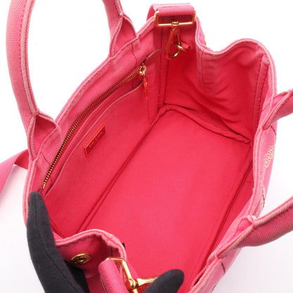 Prada Tote Bag Canapa Mini 2-Way Pink Canvas — view 3