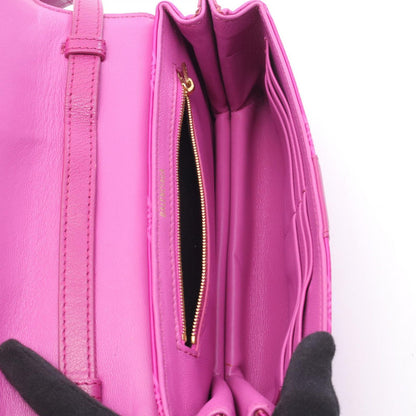 Balenciaga Shoulder Bag Monogram Shift Wallet on Strap Pink Canvas Leather — view 3
