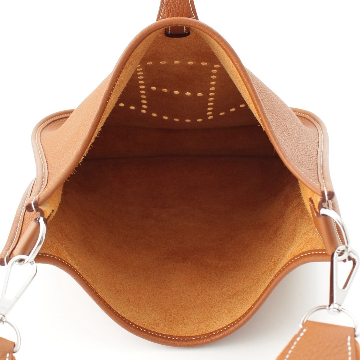 Hermes Evelyne 3 Trois 29 PM Taurillon Clemence Amazon Shoulder Bag Gold — view 6