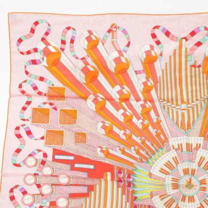 Hermes Carre Geant 140 Point D'orgue Cashmere Silk Fermata Shawl Pink Multicolor — view 2