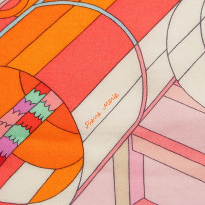 Hermes Carre Geant 140 Point D'orgue Cashmere Silk Fermata Shawl Pink Multicolor — view 8