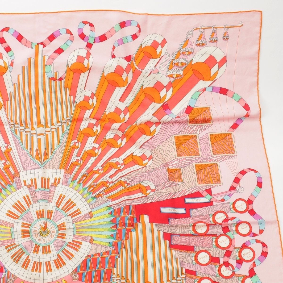 Hermes Carre Geant 140 Point D'orgue Cashmere Silk Fermata Shawl Pink Multicolor — view 3