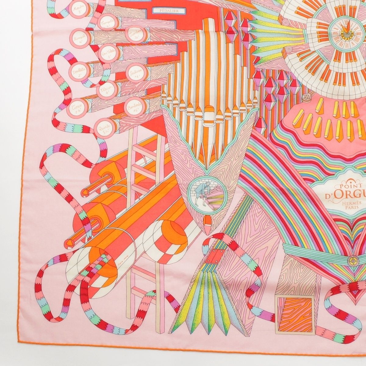 Hermes Carre Geant 140 Point D'orgue Cashmere Silk Fermata Shawl Pink Multicolor — view 4