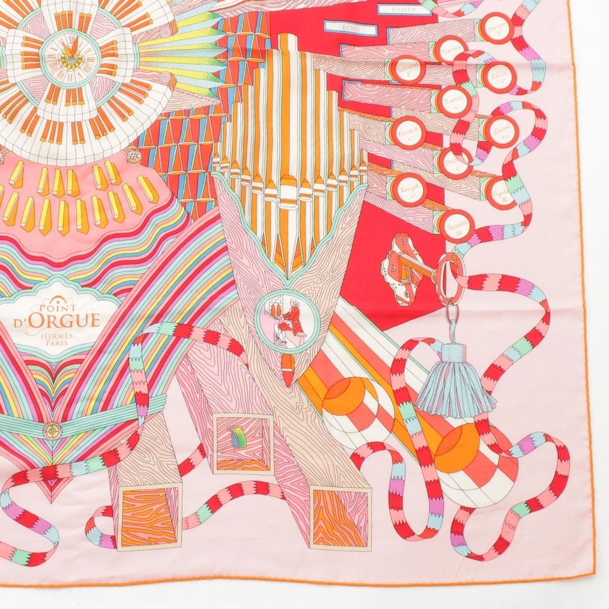 Hermes Carre Geant 140 Point D'orgue Cashmere Silk Fermata Shawl Pink Multicolor — view 5