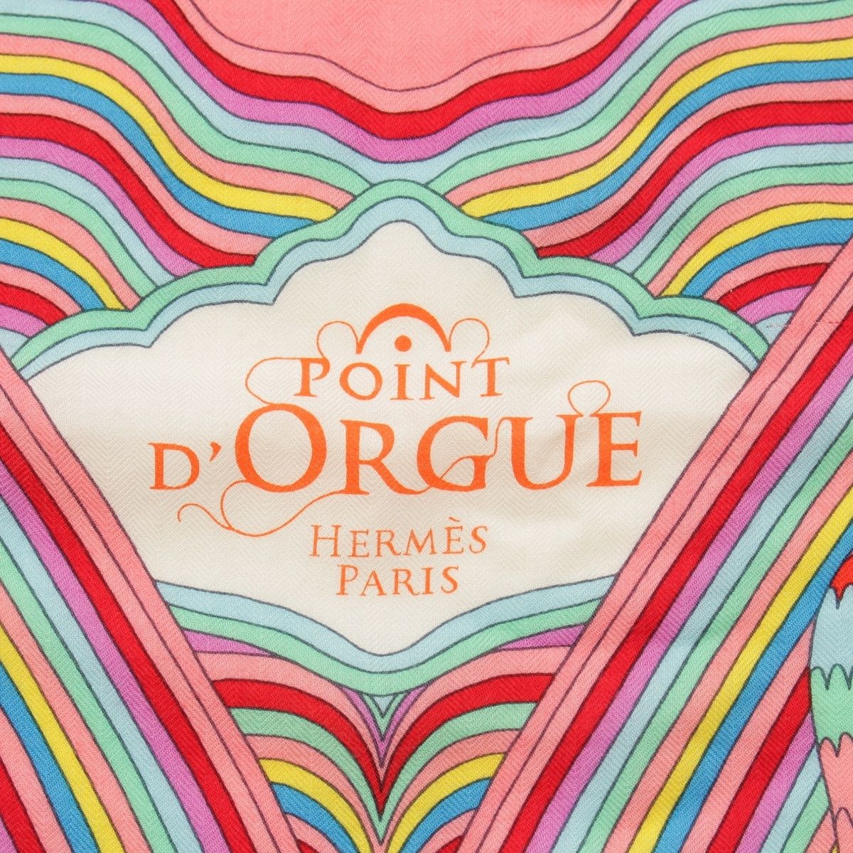Hermes Carre Geant 140 Point D'orgue Cashmere Silk Fermata Shawl Pink Multicolor — view 7