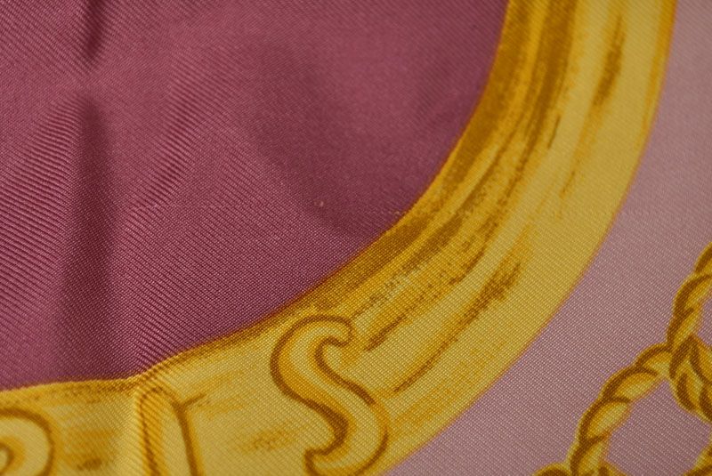 Celine Scarf Vintage Triomphe Chain Silk Pink Check — view 7