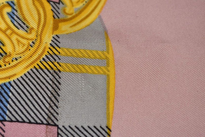 Celine Scarf Vintage Triomphe Chain Silk Pink Check — view 8