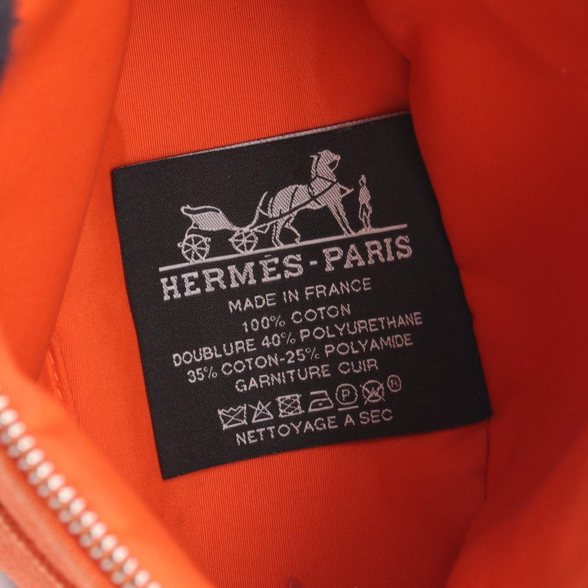 Hermes Pouch Bolide 15 Mini Orange 02 Canvas Leather — view 4