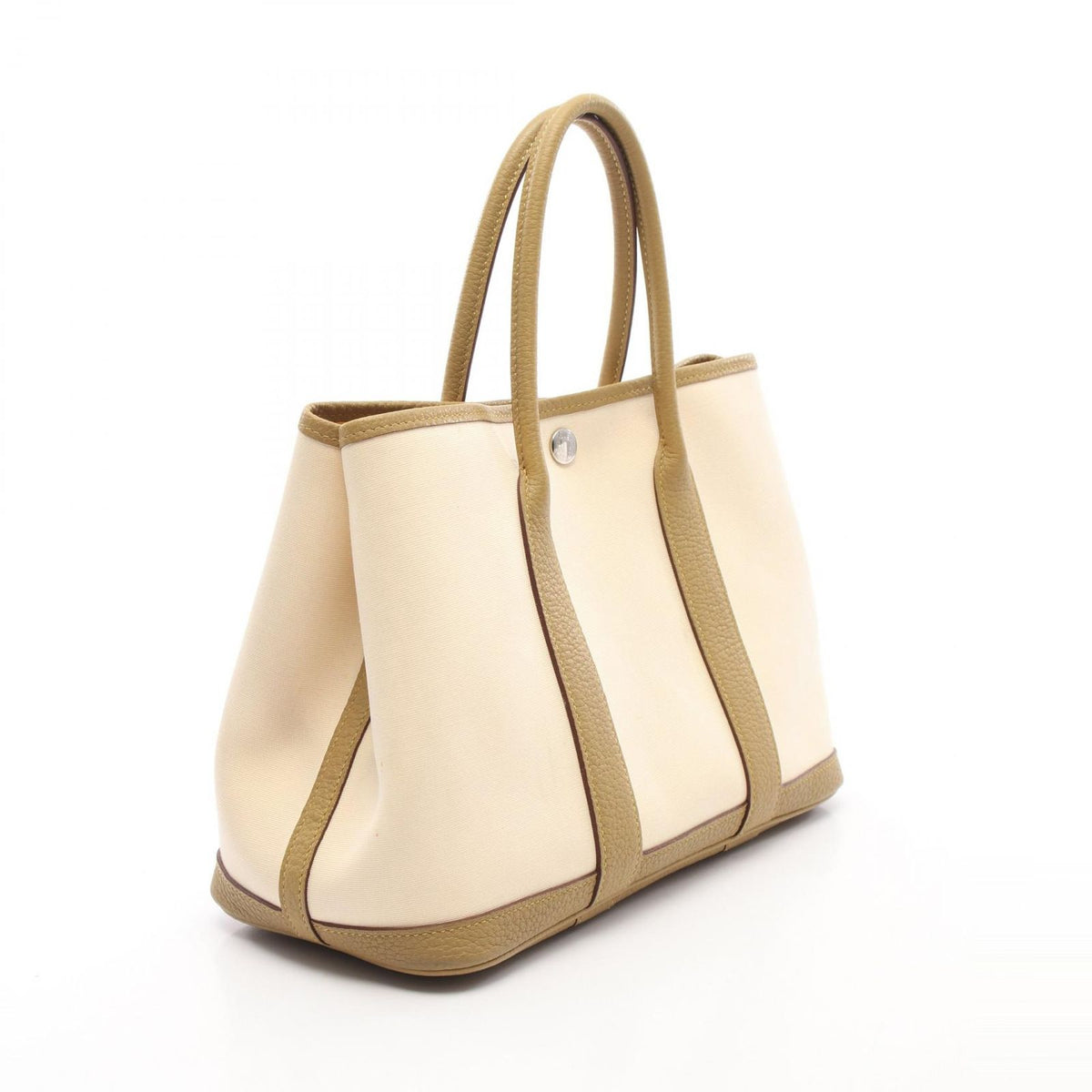 Hermes Tote Bag Garden Party TPM Vanille Cardamom Canvas Leather — view 2