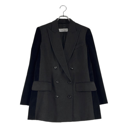 Max Mara Potente Camel Corduroy Contrast Double Jacket 38 Black Gray