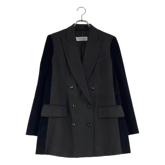 Max Mara Potente Camel Corduroy Contrast Double Jacket 38 Black Gray