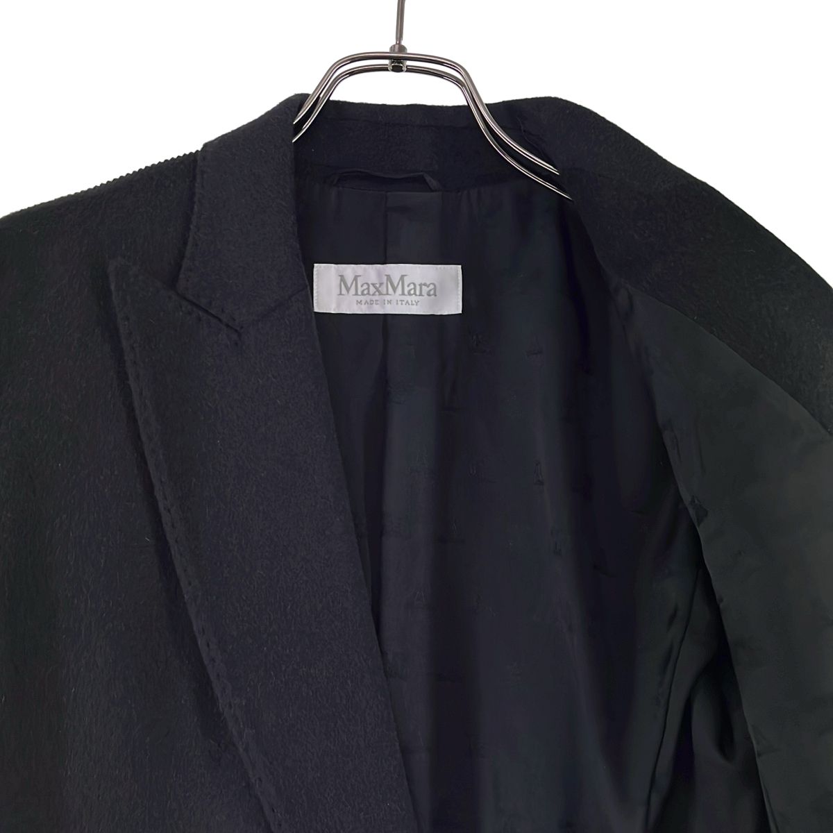 Max Mara Potente Camel Corduroy Contrast Double Jacket 38 Black Gray — view 4