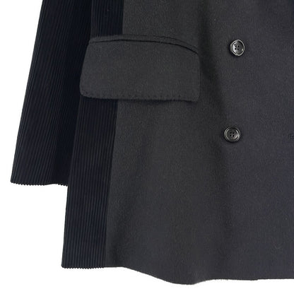 Max Mara Potente Camel Corduroy Contrast Double Jacket 38 Black Gray — view 3