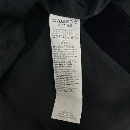 Max Mara Potente Camel Corduroy Contrast Double Jacket 38 Black Gray — view 7