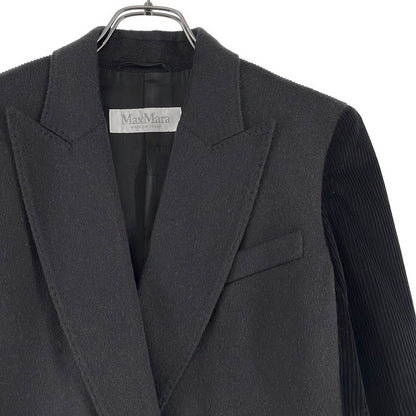 Max Mara Potente Camel Corduroy Contrast Double Jacket 38 Black Gray — view 2