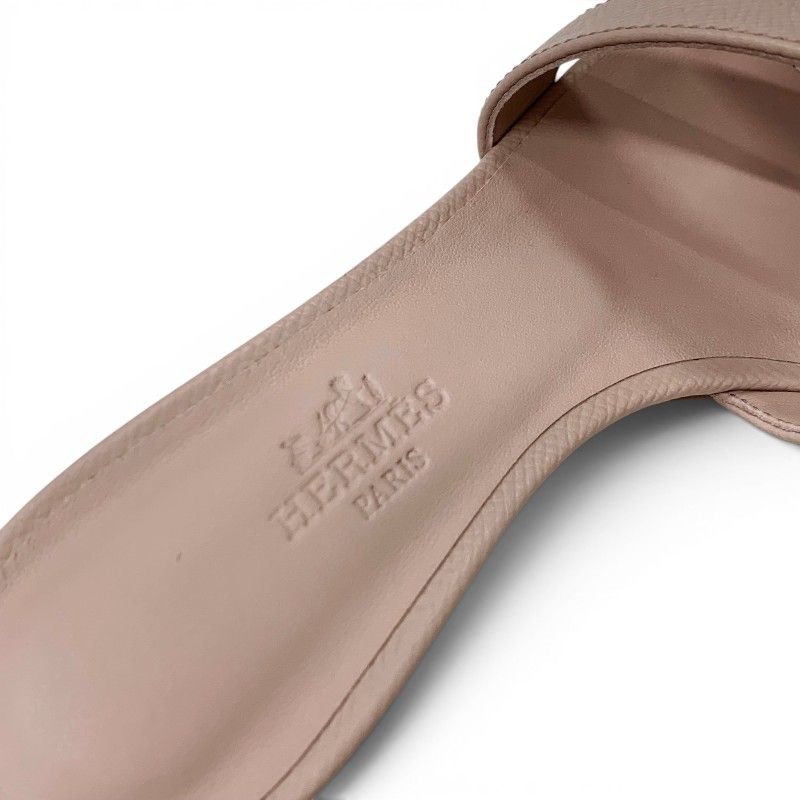 Hermes Oasis Sandals Shoes Leather Pink Mules — view 7