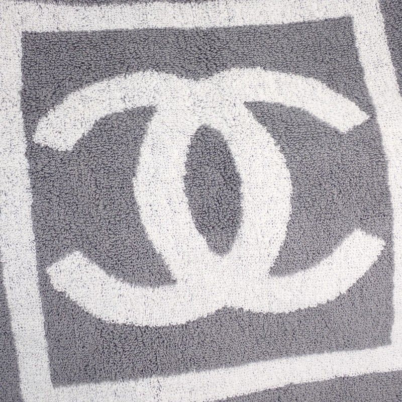 Chanel CC Beach CC Logo Sports Line Tote Bag Summer Cotton Pile Gray — view 7