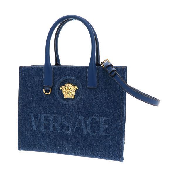 Versace la Medusa Small Tote Bag Denim