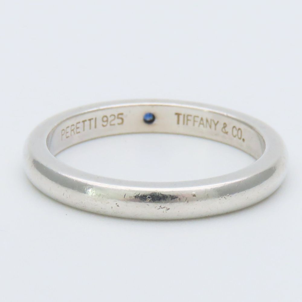 Tiffany & Co Ring Stacking Band 925 Sterling Silver Sapphire Elsa Peretti — view 4