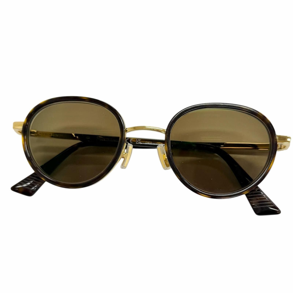 Bottega Veneta BV Forte Sunglasses Clear Brown Marble Gold 49 Eyewear