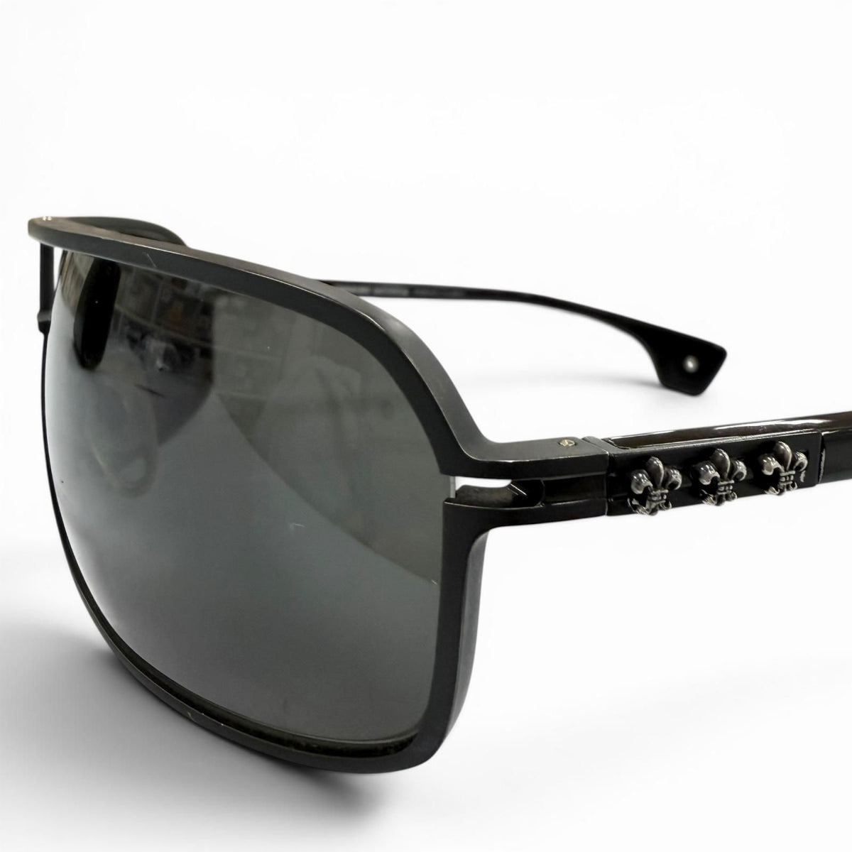 Chrome Hearts Morning Wood II 925 BS Flare Two Bridge Sunglasses Black Silver
