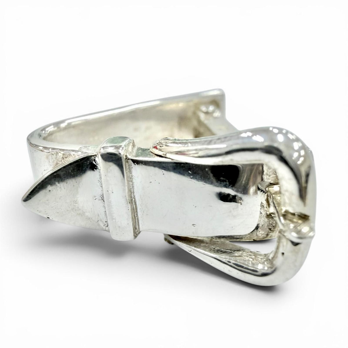 Hermes Vintage Ceinture Belt Motif Scarf Ring Silver