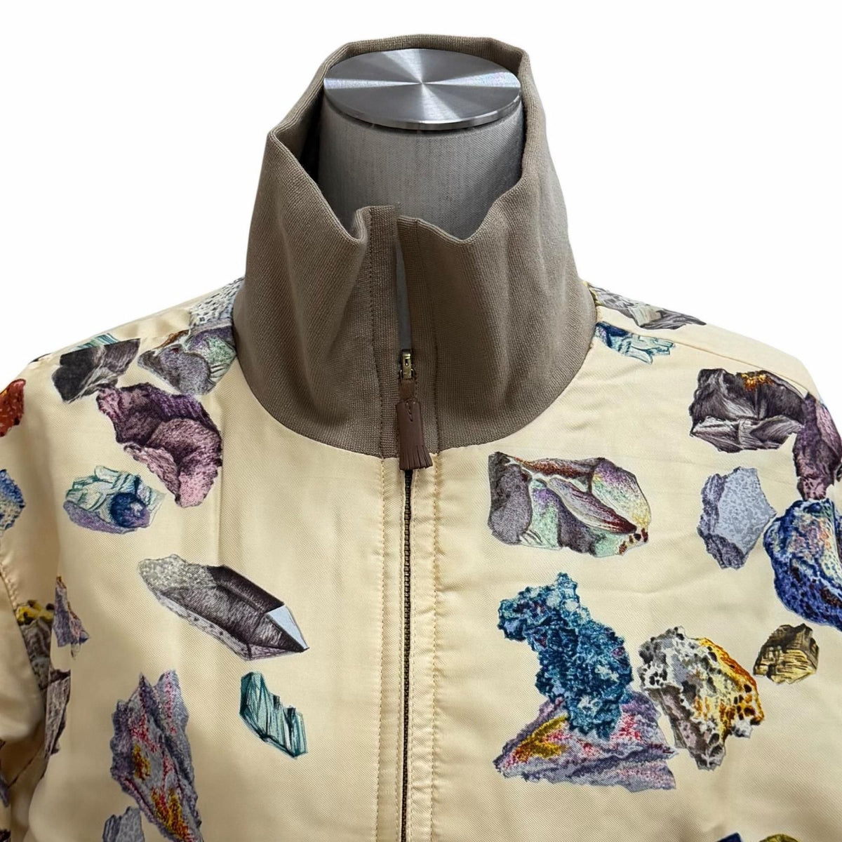 Hermes Vintage 100% Silk Reversible Mineraux All Over Print Zip UP Jacket — view 5