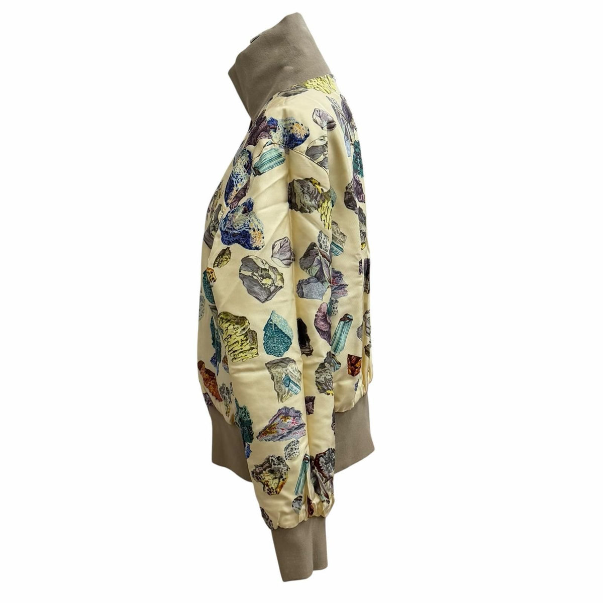 Hermes Vintage 100% Silk Reversible Mineraux All Over Print Zip UP Jacket — view 3