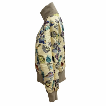 Hermes Vintage 100% Silk Reversible Mineraux All Over Print Zip UP Jacket — view 3