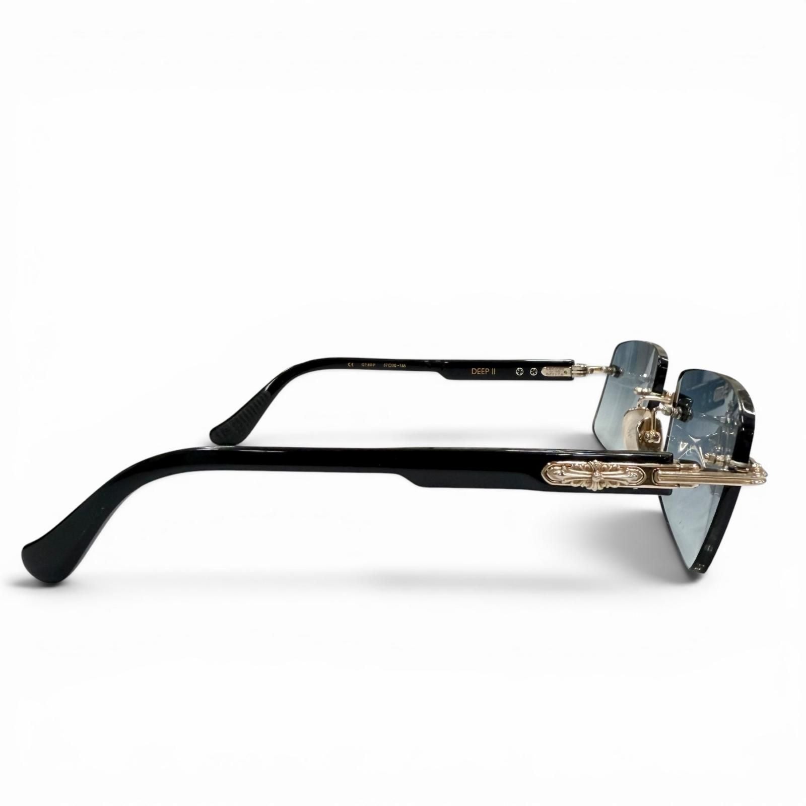 Chrome Hearts Deep II 925 Side Floral Cross Two Point Rimless Sunglasses 57 — view 5