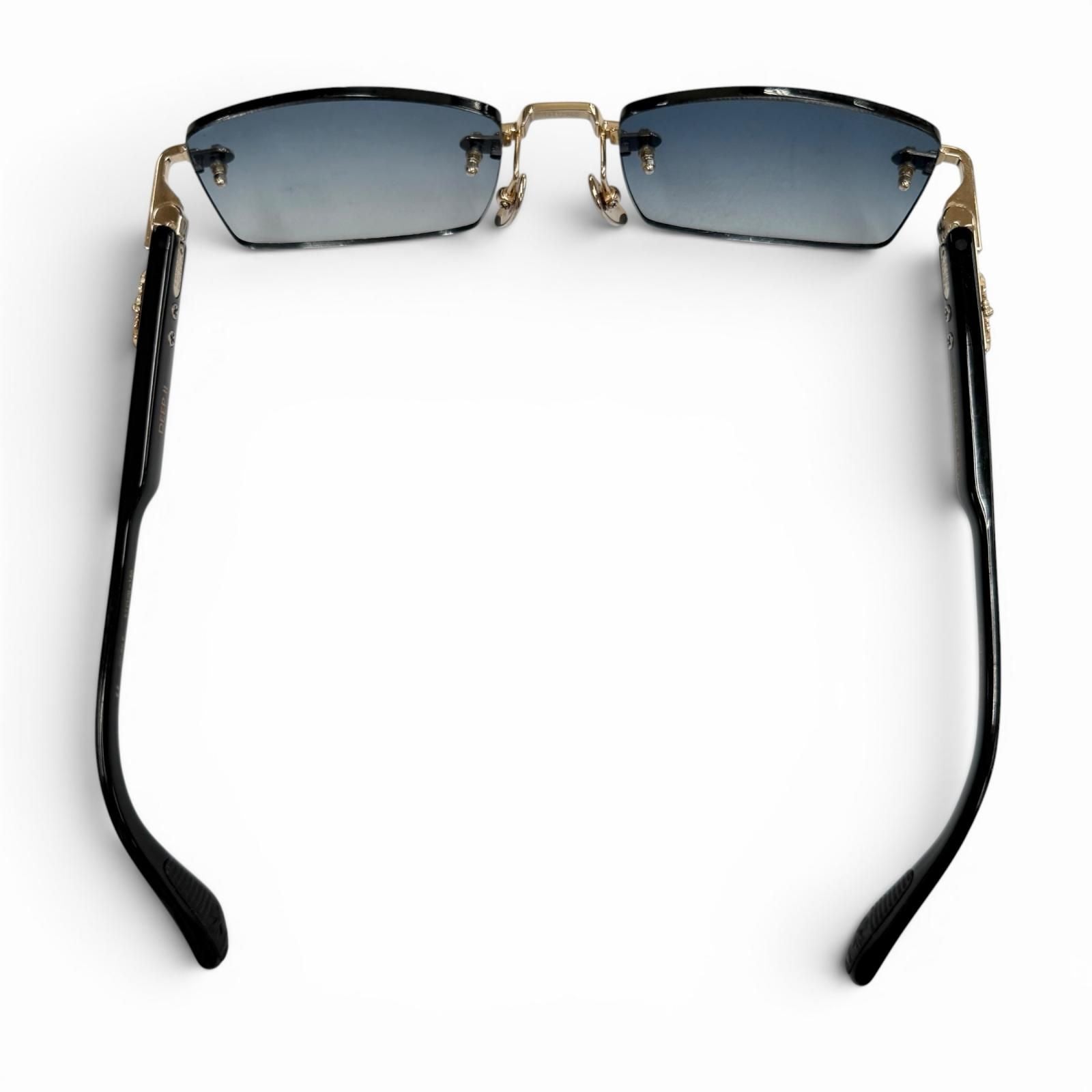 Chrome Hearts Deep II 925 Side Floral Cross Two Point Rimless Sunglasses 57 — view 6