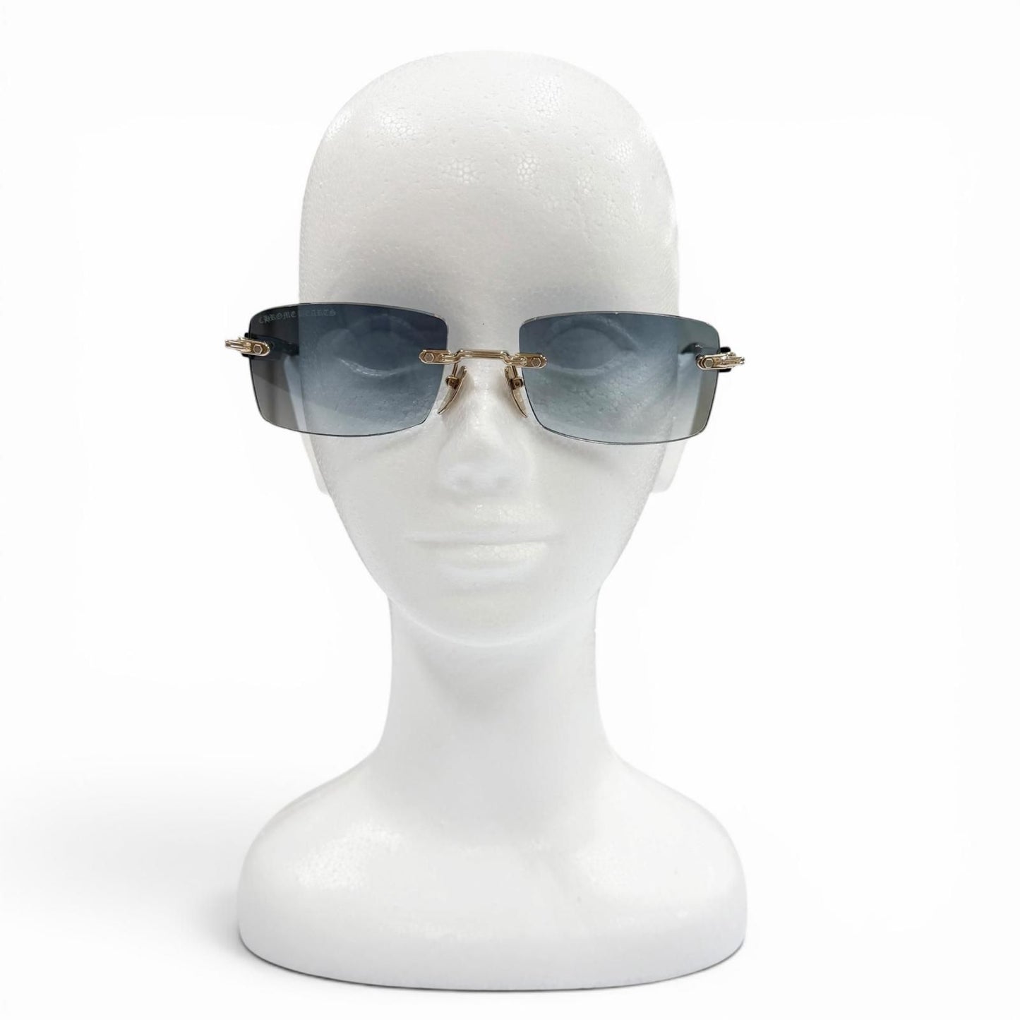 Chrome Hearts Deep II 925 Side Floral Cross Two Point Rimless Sunglasses 57 — view 3