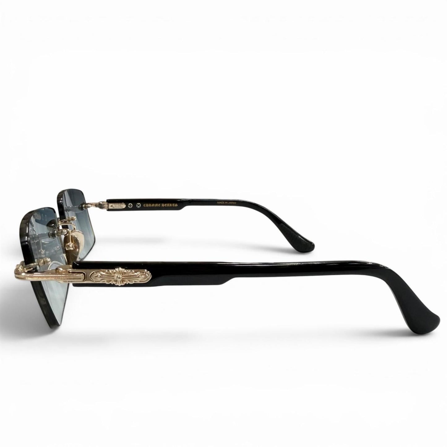 Chrome Hearts Deep II 925 Side Floral Cross Two Point Rimless Sunglasses 57 — view 4