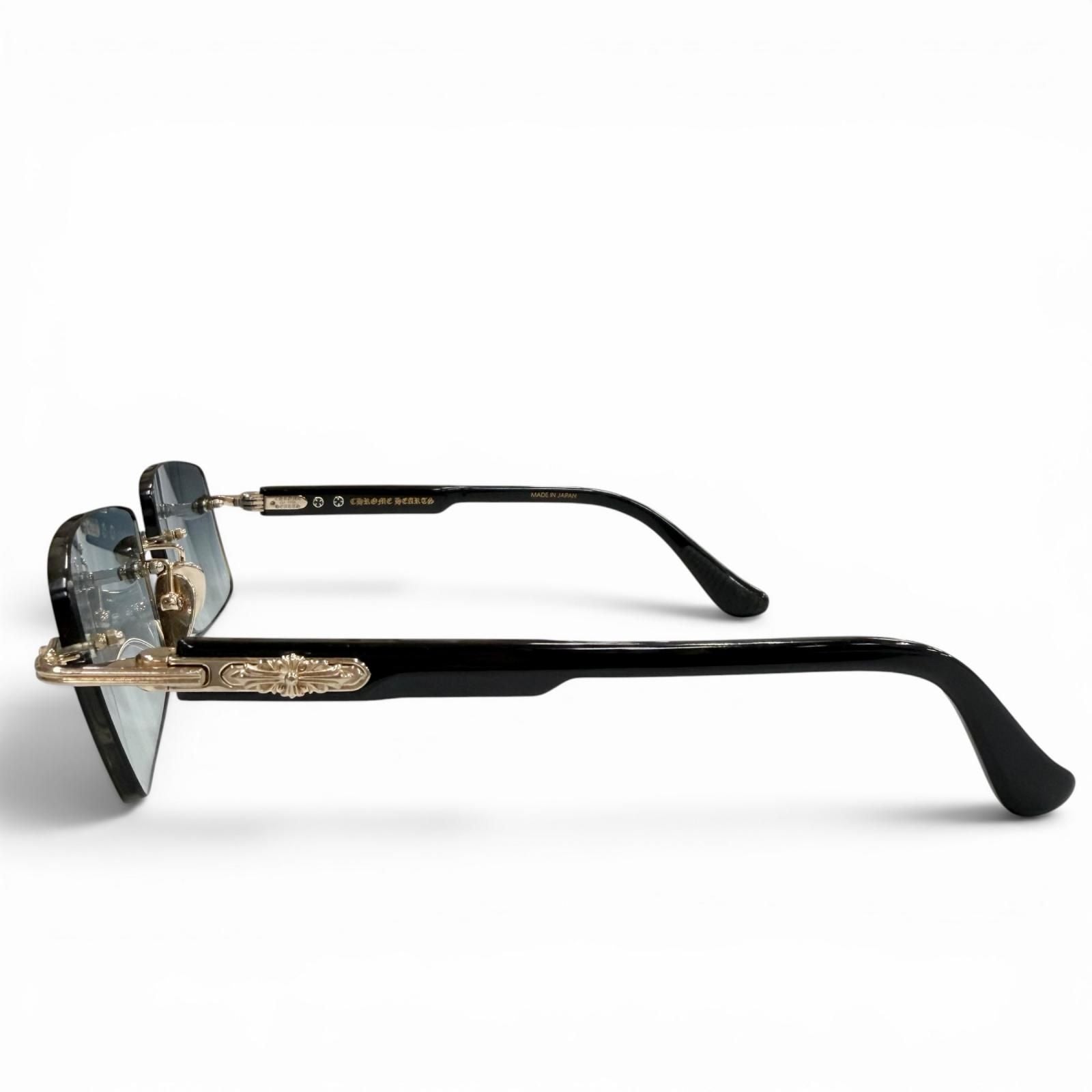 Chrome Hearts Deep II 925 Side Floral Cross Two Point Rimless Sunglasses 57 — view 4